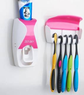 Automatic Toothpaste Dispenser and Brush Holder Set