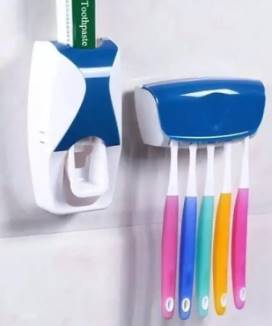 Automatic Toothpaste Dispenser with Toothbrush Holder 